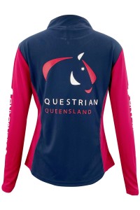 Design Contrast Half Chest Zipper Long Sleeve Corporate Collar Contrast Zipper Women's Racing Training Wear Sweatshirt Design Functional Sweatshirt Supplier W221 detail view-1